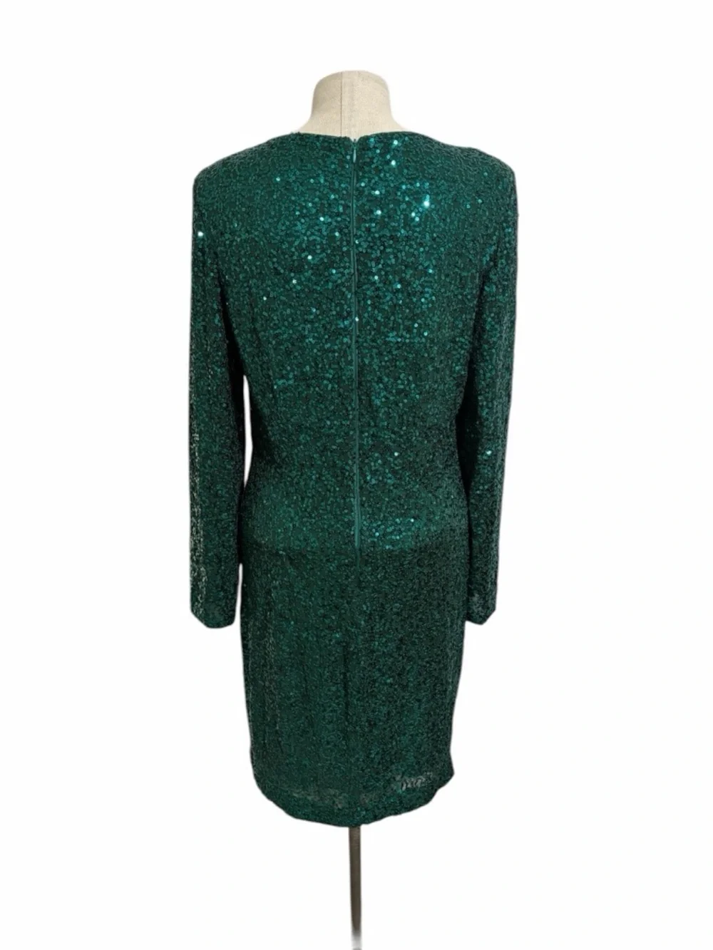 Eliza J Emerald Green Sequin Twist Front Dress Formal Elegant Cocktail Size 14